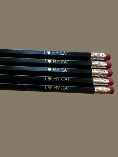 I Love My Cat Pencils